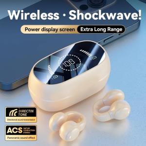 TWS Clip-On Wireless Earbuds with Rechargeable Lithium Polymer Battery HiFi Stereo Smart Noise Cancellation Long-Range Connection Ideal for Sports & Gaming SeaSpark