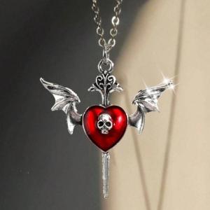 Salime Bat Necklace Gothic Jewelry Bat Wings Crystal Pendant Necklace Personality Necklaces Jewelry Accessories