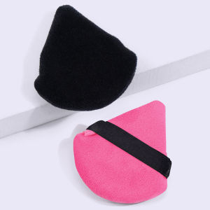 MAGEFY 2 Pcs Powder Puff Makeup Puff Segitiga Powder Puff Spons Bedak Lembut Dapat Digunakan Kembali Segitiga Spons dengan Tali untuk Bedak Tabur Alas Bedak Kosmetik Kering Basah Riasan 51177