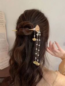 Cucuk Rambut Kipas🌸古风步摇流苏扇形发簪 Vintage Fan Tassel Hair Pin 马面裙旗袍汉服盘发发钗新中式高级感头饰 Elegant Chinese Style