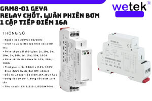 Rơ le chốt (luân phiên) 2 bơm GRM8-01 hàng rẻ chạy cực ổn định bảo hành 12 tháng Geya 1 cặp 1 tiếp điểm rộng 18mm