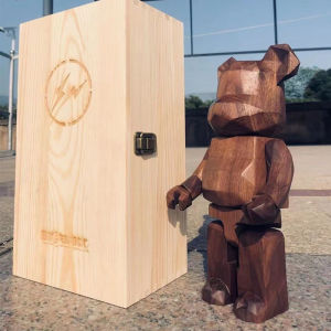 BERBRICK Bearbrick 400 Cooper Bear Violence Bear Rainbow Rhombus Solid Wood Bear - Collectibles Home Ornaments