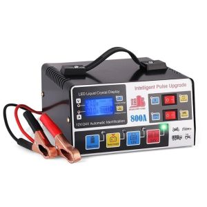 800A Car Battery Charger 12/24V Intelligent Pulse Repair Battery Fast Charging Automatic Voltage R