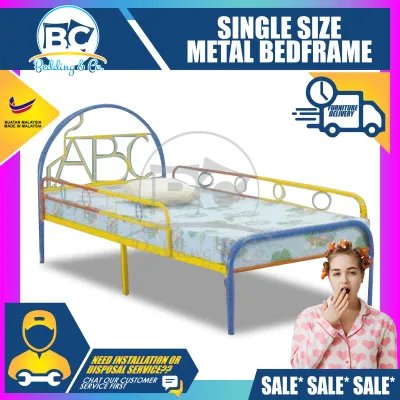 SHARIFAH ASHIQIN Single Size Metal Bedframe/Single Metal Bed/Baby Bed/Single Bed/Kids Bedframe/Children Bed/Adult Bedframe/Large Bed/Homestay Bed/Master Bedroom Bed/Katil Besi Kuat