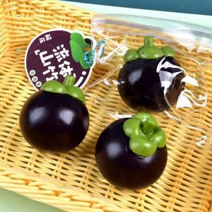Simulated Mangosteen Squeeze Toy Slow Rising Anxiety Stress Relief Fruit Fidget Toy New Stress Ball Toy Birthday Holiday Gift