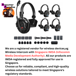 Synco XTalk X5 Wireless Intercom System with 5 Single-Ear Headsets (2.4 GHz) - Our Supplied set is registered and approved by IMDA