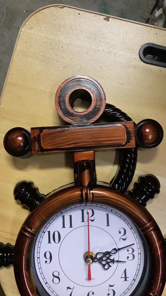 Anchor Wall Clock- Wood Clock Ship Wheel Steering Wheel Wall Hanging  Decoration