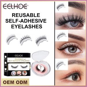 bulu mata eyelash lembut lentik-eelhoe natural false eyelashes with thick curling can support double eyelid false eyelashes chemical fiber gel strips long false eyelashes