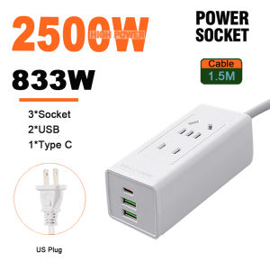 [Freebies] Extension Cord With USB Cable Station US Plug Power Strip Surge Protector Extension Wire With Type C Charging Extension Socket With 3 Outlets 2 USB Ports PD Type C Charger 3 Feet Extension Outlet 85W Ultra-Fast Charging For Laptops