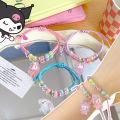 Santio Cute Handmade Beaded Cinnamoroll Hello Kitty Multi Color Adjustable Jewelry Bracelet Suitable for Men and Women. 