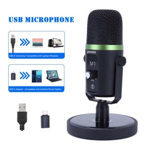 JISSDO USB M1 Condenser Microphone Wired Mic Plug Mic With Mute BottonHeadphone OutputMic Gain And Volume Control For PcLaptopPhoneRecordingPodcasting Live StreamingGaming