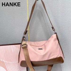 HANKE Womens Combi-Colour Pattern Shoulder Soft Nylon Cotton Casual Style Crossbody Sling Bag