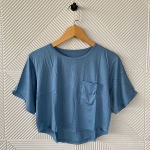Syafiqa Atasan Oval Saku / Kaos Polos Lengan Pendek Wanita/ Korean Style / Crop Top / Pakaian Wanita