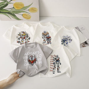 เสื้อยืดเด็กแขนสั้นฤดูร้อนใหม่แฟชั่นเด็กชายลายหุ่นยนต์เสื้อเด็กชายบางเสื้อฤดูร้อนหลวมเสื้อผ้าเด็ก145