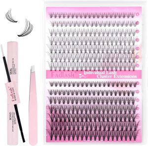 Bộ dụng cụ tự làm mi giả FADLASH mi giả rời độ cong D dài 8-16mm Bộ dụng cụ gắn mi giả bao gồm keo dán mi và miếng dán cùng với nhíp dùng để gắn mi giúp bạn tự thực hiện việc gắn mi tại nhà (10D+20D-0.07D 8-16mm).