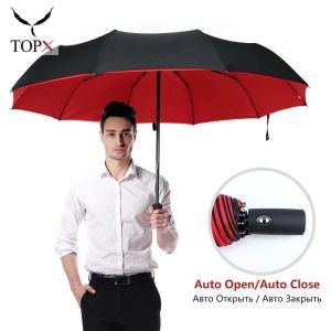 Big Payung Lipat Adjustable Windproof Double Layer Umbrella Organizer Tahan Angin 32 cm merah-Payung Lipat Travel Strip Otomatis Waterproof Anti Bocor Aluminium Anti Bengkok-Payung Hujan Couple Outdoor Jumbo Otomatis Lipat Portabel Minimalis