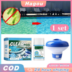 Swimming Pool Spa Automatic Floating Chlorine Chemical Tablet Dispenser With 100g Pool Cleaning Foaming Chlorine Tablets