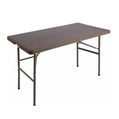 Heavy Duty Folding Folding Table 4 FT/Fold-in-half Table White Steel Residential Foldable Table