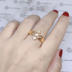 Cincin Xuping Gold Fashion Wanita Motif Permata Lima Simple Perhiasan Wanita 57