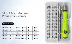 Precision Screwdriver Set 32 in 1 Magnetic Screw Driver with Case Cellphone Repair Tools Set Smartphone Computer Professional Electronics Multi-Size Screw Hand Tools Kit Disassemble Repair Manual Screwdriver Set