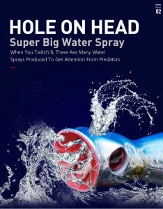 Kingdom floating wave type fishing bait available in sizes of 80mm/9.5g 100mm/16g and 130mm/36g suitable for surface fishing of sea bass