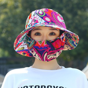 Womens Hat Big Brimmed Face Neck Flap Breathable Sunscreen Outdoor Sun Hat for Summer