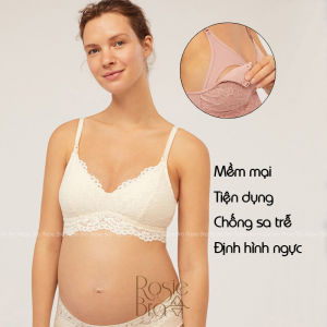 Áo lót bầu và cho con bú ren mềm không gọng đệm mỏng bralette bầu B070