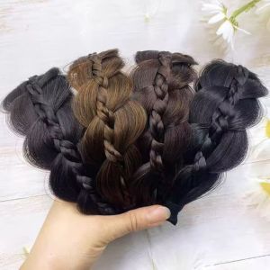 BEAUTYLADIES Synthetic Fishbone Braid Headband Non-slip Wide Twisted Wig Headband Hair Accessories Clips in Korean Head Wrap Daily Casual