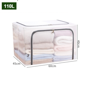 🚚SG Seller 🚚Transparent Dust-proof Thickened Foldable Storage Box /wardrobe storage /wardrobe organizer stackable storage box /Large Capacity Clothes Storage Bag with Handles and Sturdy Zipper for Home Bedroom Closet Office