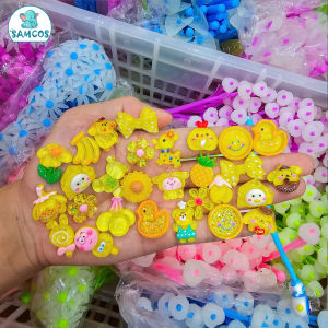 Set 5 Charm dạ quang đồ trang trí hình phô mai rồng lửa màu ngẫu nhiên Samcos