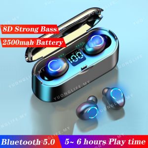 🎧【Ready stock】FREE Shipping+COD🎧 Bluetooth Earphones Fingerprint Touch Control And LED Bluetooth Headset U Shape Light F9-8L Earbuds Extra Bass Sound Wireless Earphones