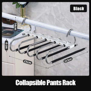 🇸🇬 Fast Delivery Stainless steel 5-layer long pants hanger multifunctional pants rack pants rack closet organizer/space saving