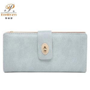 Thương hiệu mới của phụ nữ ví thiết kế dài thời trang da Nubuck Ví đựng xu khóa Hasp nữ sức chứa lớn Ví cartera