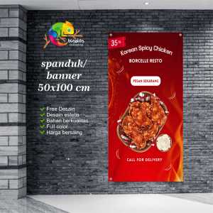 CEtak Spanduk Banner Korean Spicy Chicken