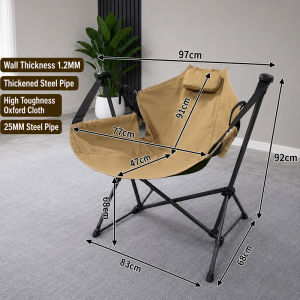 EDENS Foldable Moon Chair Camping Kerusi Lipat With Detachable Footrest Tempat Letak Kaki Adjustable Recline Angle Compact Fold - Fulfilled by Edens