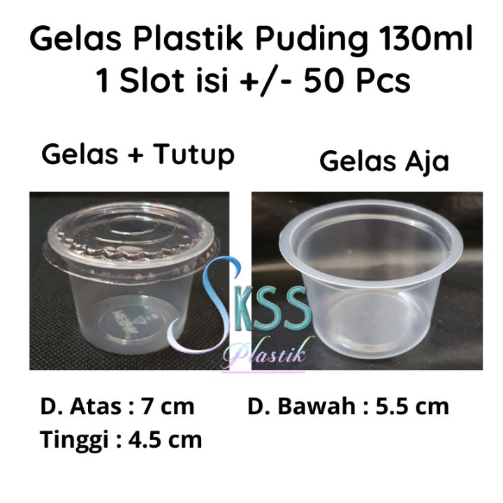 Gelas Plastik Bening Puding 130 Ml Tutup Cup Pudding Jelly Agar Agar Es Krim Ice Cream 130ml 5366