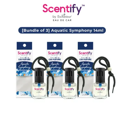 SCENTIFY Eau De Car Aquatic Symphony 14ml Bundle x3 2X Long-Lasting Parfum 2-in-1 Versatile Usage Scentify by Enchanteur