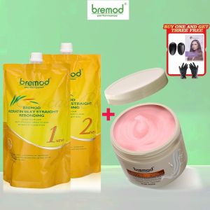 Bremod Rebonding Set Hair Silky Rebond DIY Rebonding Strightening Hair Silky Smooth Hair 800ml
