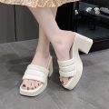 6cm Thick-soled sandals for women, fashionable summer going out high heels #2323. 