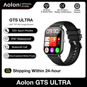 Aolon New GTS Ultra Smart Watch 1.83" Bluetooth Call Plated Metal Frame 100+ Sports Modes Running Pace Health Monitoring