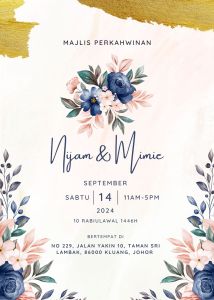 Kad Kahwin Design 1 | Digital | Aqiqah | Pertunangan | Hari Lahir | Doa Selamat | Lain-lain