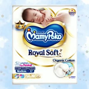 MamyPoko Royal Soft Taped Diaper Newborn 62pcs – Organic Cotton Soft & Leak Protection