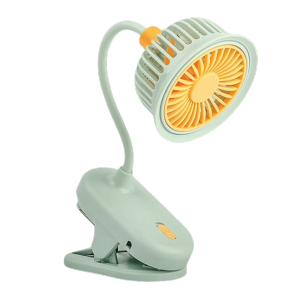 MIRELINA 360° Adjustable Battery Powered Mini Fan Desk Clip on Simple Flexible Neck Desktop Fan Portable USB Rechargeable Fan Desktop Use