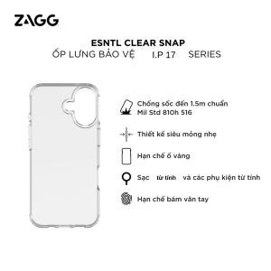 [iPhone 17 Series] Ốp lưng ZAGG chống sốc chống ố vàng siêu mỏng tích hợp magsafe- Hàng chính hãng