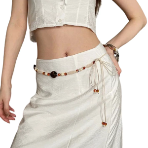 Handmade dân tộc bện thắt lưng đính cườm Bohemia trang trí phù hợp cho phù hợp với trang phục thời trang nữ