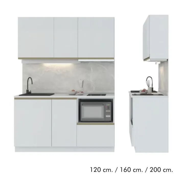 ตู้เก็บของในห้องครัว INDEX LIVING MALL ชุดครัว รุ่นบราสเซอรี่ - สีขาว