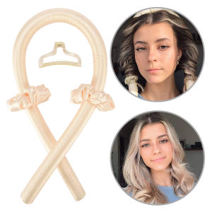 Heatless Curling Rod Headband Ribbon Silk Hairwear EVA Foam Pearl Spong Flower Curling Iron Modeling Lazy Sleeping Curling Iron Big Curlers Wave Hair Culers Style for Girl Woman DIY Hair Styling Tools