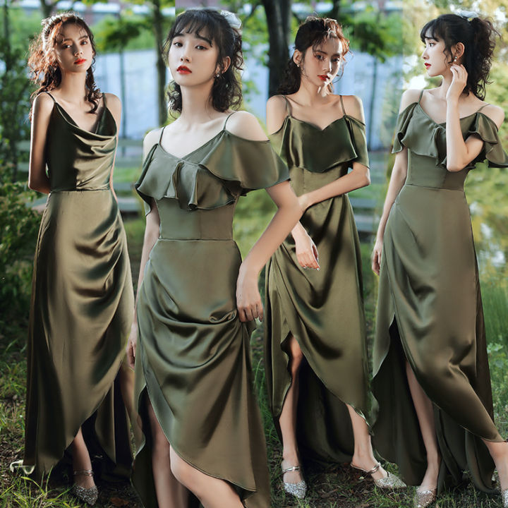 9Sbird Women s Evening Dress Pure Color 2024 Girl Friend Group Satin 9sbird-women-s-evening-dress-pure-color-2024-girl-friend-group-satin