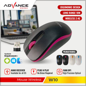 ADVANCE Advance Mouse Wireless Laptop / Optical Mouse W10 Garansi Resmi 1 tahun