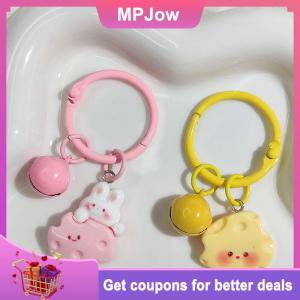 【MPJow】 Cute Cartoon Cheese Keychain Creative Lovely Bag Pendant Keyring Girls Schoolbag Decoration For Friendship Gifts